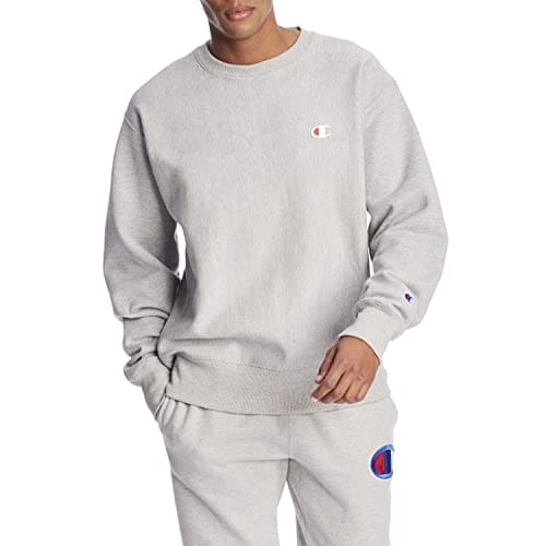 Champion Men's Reverse Weave Sweatshirt, Oxford Gray, Large