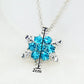 Snowflake Pendant Necklace Plated Silver Crystal Rhinestones Pendant Necklace for Women Girl