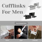 CIOUYAOS Cufflinks for Men, cuff links with box, personalised men's silver cufflink Gift for Wedding Business Shirt (black)