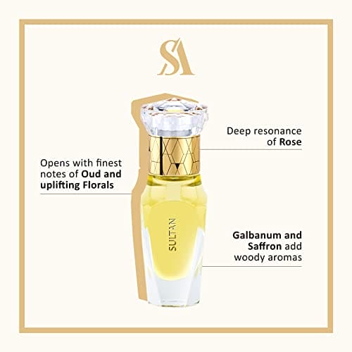 Swiss Arabian Sultan For Unisex - Luxury Products From Dubai - Long Lasting Personal Perfume Oil - A Seductive, Exceptionally Made, Signature Fragrance - The Luxurious Scent Of Arabia - 0.4 Oz