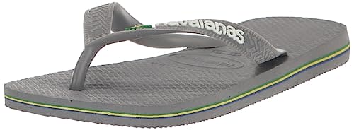 Havaianas, Unisex Adults, Brasil Logo, Flip Flop, Steel Grey/Steel Grey, 4.5/5 UK