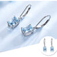 LOKILOKI Genuine 925 Sterling Silver Sky Blue Topaz Drop Earrings Elegant Gemstone Wedding Engagement Jewelry For Women Gifts