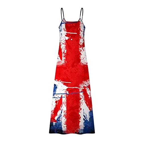 FunAloe Summer Dresses Spaghetti Strap,Maxi Dress,Womens Wedding Dress,Beach Dress,Cocktail Dresses,Ladies Evening Dresses,Flowy Dress,African Dresses,Union Jack Dresses for Women UK