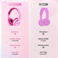 DOQAUS Headphones for Kids, Children Headphones for Boys Girls with 74/85/94dB Volume Limited, Stereo Sound, Share Function, Wired Kids Headphones with Microphone for School/Travel/Phone/PC/MP3, Pink