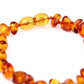 SilverAmber Jewellery UK New Baltic Amber Anklet Bracelet Cognac - Handmade 100% Genuine Amber Polished Beads - Premium Quality - Sizes 12-27 CM - (Size: 12 CM)