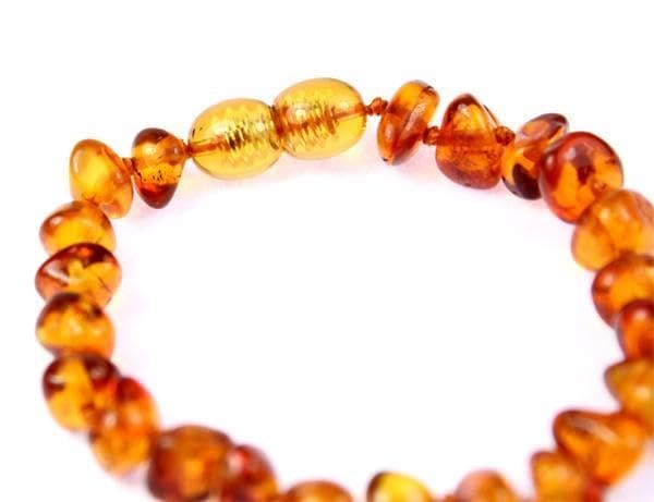 SilverAmber Jewellery UK New Baltic Amber Anklet Bracelet Cognac - Handmade 100% Genuine Amber Polished Beads - Premium Quality - Sizes 12-27 CM - (Size: 12 CM)