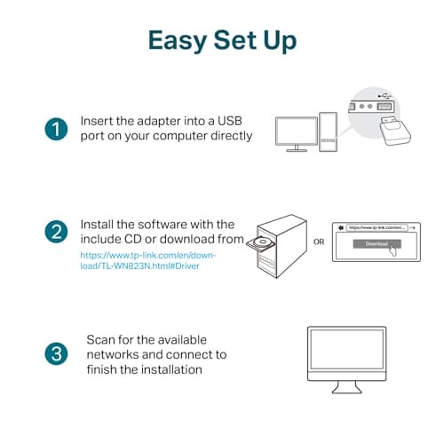 TP-Link 300Mbps Mini Wireless N USB WiFi Adapter, ideal for smooth HD video, voice streaming and online gaming,USB 2.0, Supports Windows 10/8.1/8/7/XP, Mac OS, Linux(TL-WN823N)