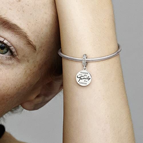 Pandora Moments Women's Sterling Silver Friends are Family Dangle Charm for Bracelet, With Gift Box