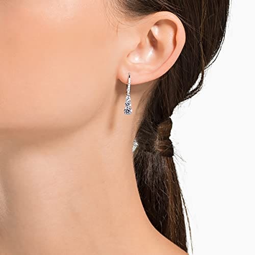 Swarovski Attract Trilogy earrings, White, Rhodium plated