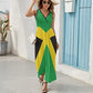 Jamaican Flag Maxi Dress for Women Sleeveless Long Summer Dresses Beach Dresses A Line L