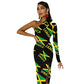 Jamaican Flag Women's Dress One Shoulder Split Maxi Long Dress Bodycon Wedding Party Dresses M