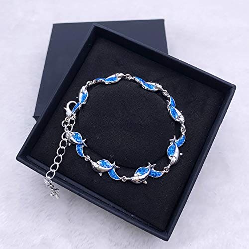 Janly Clearance Sale Women Bracelets, Fashion Luxurious Aobao Animal Dolphin Bracelet for Female Feet Jewelry Gift, Jewelry Sets, Valentine's Day Ideal Gifts (Blue)