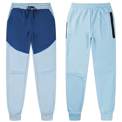 ANGELA BEBE Men's Tracksuits Sweatsuits For Men Hooded Tracksuit Sweatsuit Long Sleeve Full-Zip Jogging Sweatpants 2 Piece, Sky Blue+blue, Medium