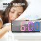 JQGO Alarm Clock Digital Battery Powered, LED Travel Alarm Clocks Beside Mains Powered Non Ticking with Snooze Temperature Date Time Brightness Adjustable for Kids Adults (Colorful)