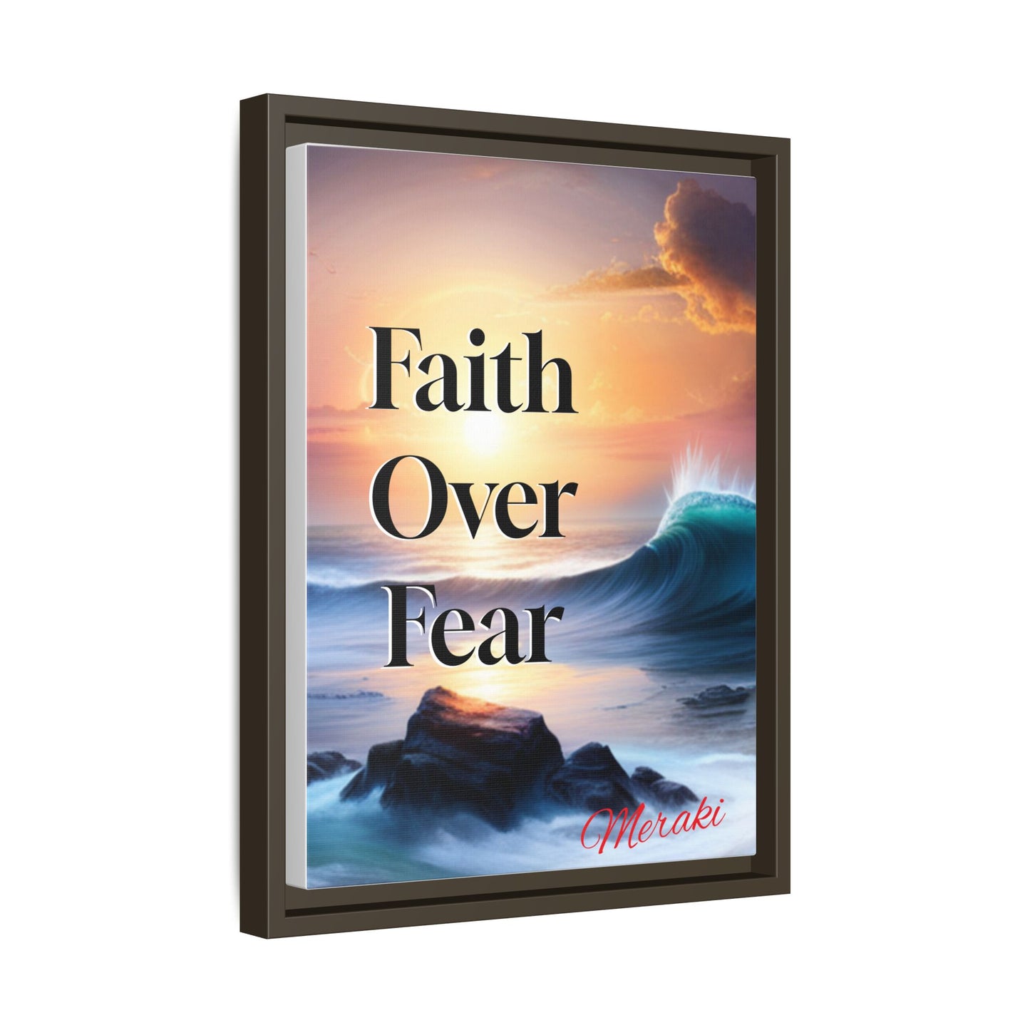 Faith over fear Matte Canvas, Framed (Multi-color) by Meraki  studio