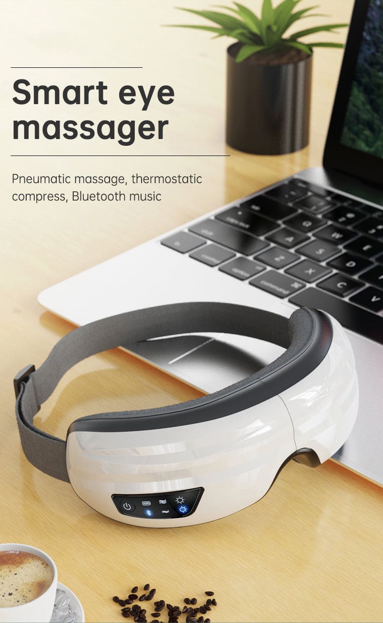 Eye Massager Air Pressure Vibration Eye Protector Bluetooth Eye Massage Relax Migraines Relief Improve Sleep