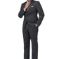 YOUTHUP Men's 2 Piece Slim Fit Suits 1 Button Business Wedding Suit Formal Blazer and Trousers, Black, XL