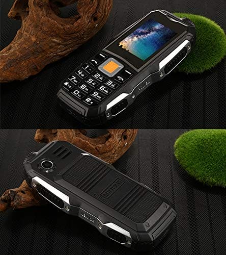 YUN AYMM L9 Triple Proofing Elder Phone, Waterproof Shockproof Dustproof, 3800mAh Battery, 1.8 inch, 21 Keys, LED Flashlight, FM, Dual SIM(Black) (Color : Black)