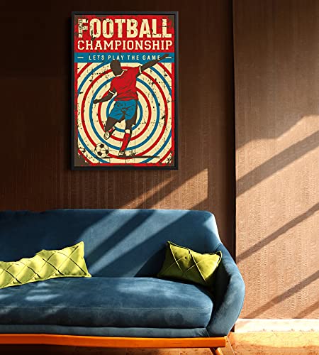 Football Sport Retro Pop Art Soccer Canvas Poster Alternative Deco Artwork Minimalist Poster Wall Art Frameless (Size : 40x60cm no frame)