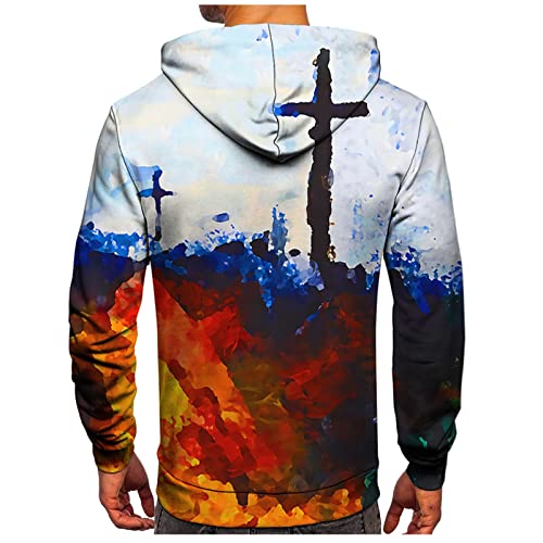 Men's Sweatshirts White Sweatshirt Jumpers Gifts for His Office 3D Blouse Hoodies Casual Men's Print Long Hooded Sleeve Pocket Tops Men's Hoodies Sweatshirts Sale Clearance Items Under 5 Pounds