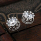 Celebrity Jewelry Shining AAA Cubic Zirconia Crown Solitaire Stud Earrings for Women