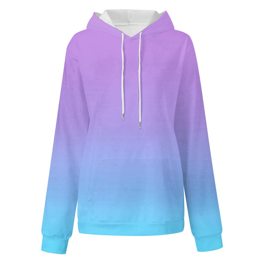 Zipped Hooded Sweatshirt for Women Plain Hoodie Casual Long Sleeve Hoodies Ladies Loose Sweatshirts Drawstring Pullover Jumper Tops with Pockets Winter Coats Light Blue XXL