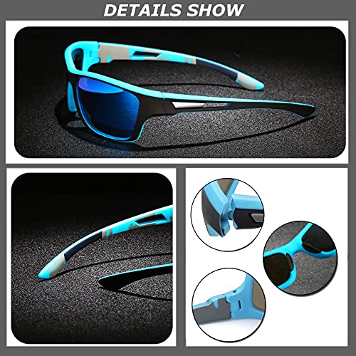 Perfectmiaoxuan Sunglasses Men Women Polarised Driving Fishing Running Sun Glasses UV400 TR90 Unbreakable Frame Goggles with Glasses rope Strap