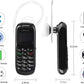 Hipipooo Mini Smallest Mobile Phone BM70,Mini Wireless Dialer,Bluetooth Tiny Headset