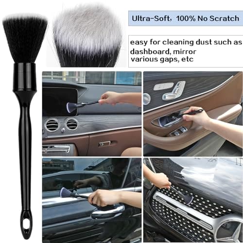 Fitosy Car Interior Duster Detail Brush Cleaning Gel Kit, Soft Dash Vent Dusting Car Slime Putty Detailing Brushes Accessories Essentials Supplies Tools for Auto,Truck,SUV,RV