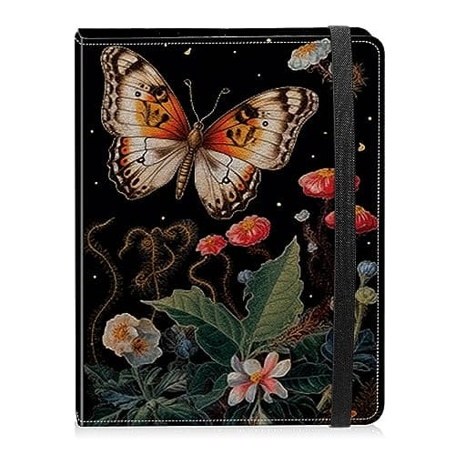 Photo Album 4x6 Photos - 60 Photos Capacity PU Leather Cover Photo Album with Strong Elastic Band, Portable Picture Album for Family Wedding Wedding Anniversary, Aesthetic Butterfly Flower