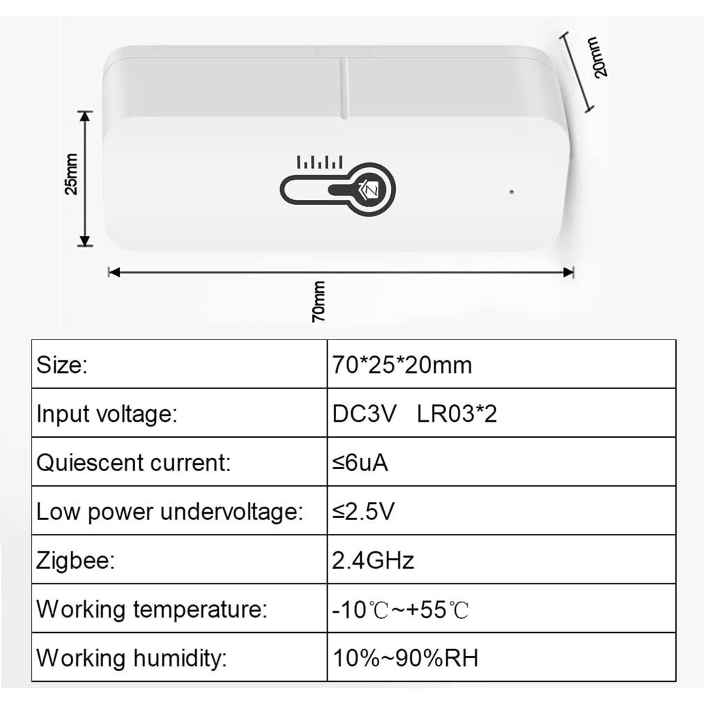 XRC TECH Tuya Zigbee Temperature And Humidity Sensor Smart Home Tuya Smart Life APP Real-time Monitoring Work with Alexa Home Gateway Required