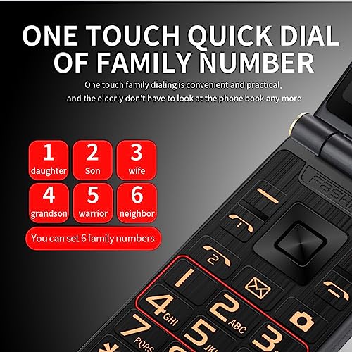 Flip Phone for Seniors, 2.8 Inch Screen Big Button Unlocked Cell Phone, Long Standby 5900mAh Battery, Loud Volume, Dual SIM Cards, Support Flashlight Camera, MP3, SOS (Tarnish Color)