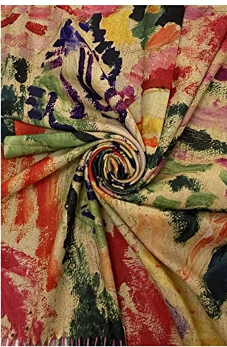 GFM® Wool Blend Cashmere Texture Painting Art Based Print Shawl Scarf for Autumn Winter - Henri Matisse - La Japonaise - (PWSHL-FS-5125-A)