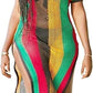 Rasta Cotton Crochet midi Dress Multicolor Side Slit Women Ladies String mesh Fishnet Sheer Beach Cover up Work String Mesh Fishnet Dress Slit (as8, Alpha, s, m, Regular, Regular, Woman, Rasta, SM)