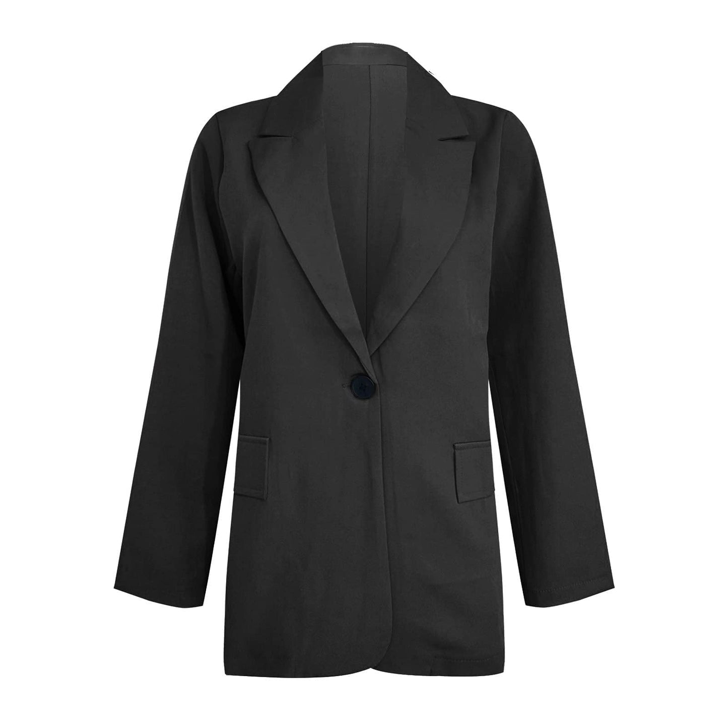 Blazer Suit Set Women Sale 2 Piece Suits for Women Button Long Sleeve Jacket Long Pants Solid Color Two Piece Outfits Lapel Outerwear Blazer and Trouser Suits Ladies Sets Plus Size Black XXL