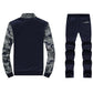 DOINLINE Men's Sweatsuit Tracksuit 2 Piece Outfit Long Sleeve Jogging Running Athletic Sports Suit Set Blue 2XL