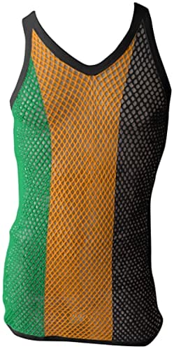 CRAZY LIZARD Jamaica String Vest in Classic Jamaica String Vests. Mesh Marina Vests Men with Rasta Colours Rasta String Muscle Vest Jamaican Clothing Mesh Marina