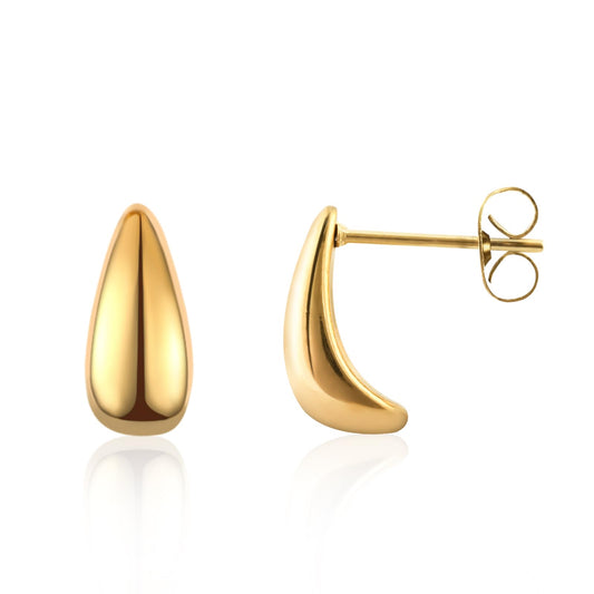 Gold Teardrop Stud Earrings Lightweight Tiny Stud Earrings Handmade 14K Gold Plated Earrings for Women Girls