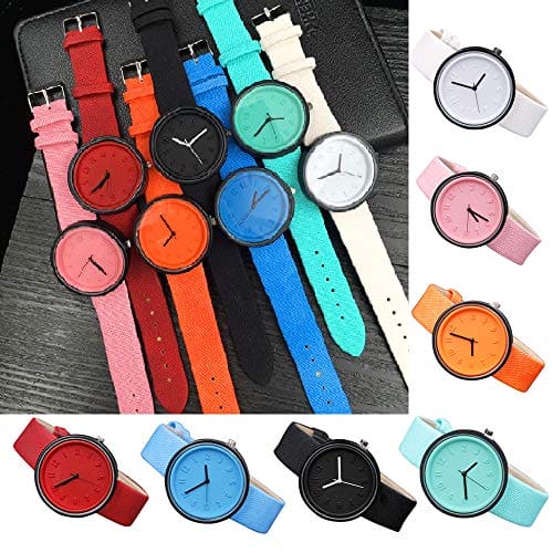 Colorful Fashion Wrist Watch, Unisex Simple Digital Watch Comfortable Canvas Belt Wrist Watch Bracelet, Mint Green, One Size, Digital