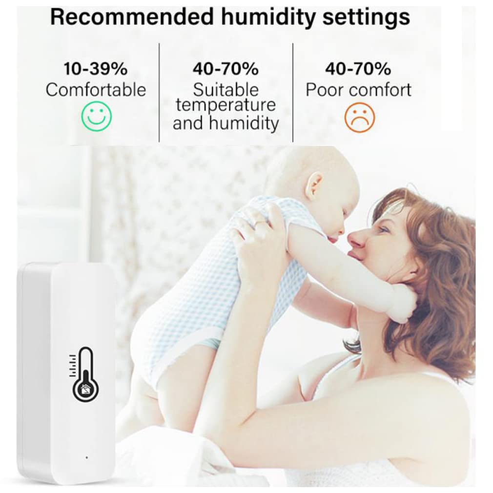 XRC TECH Tuya Zigbee Temperature And Humidity Sensor Smart Home Tuya Smart Life APP Real-time Monitoring Work with Alexa Home Gateway Required