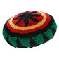 ZffXH 1/2 Pcs Wool Knit Rasta Hat Reggae Jamaican Cap Colorful Slinky Visor Beanie Hat Slouchy Baggy Cap