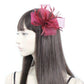 Arranview Jewellery Burgundy fascinator with sinamay net loops and feather tendrils (beak clip and brooch-pin)