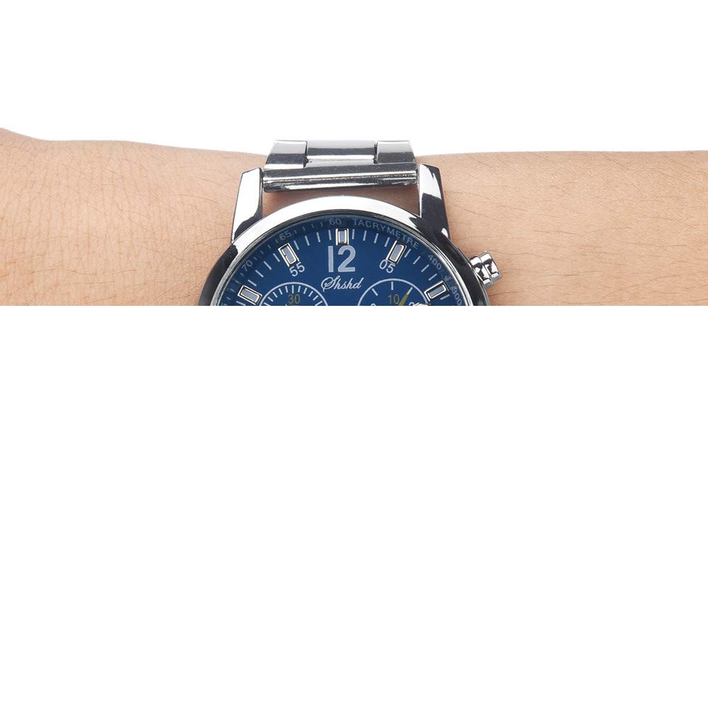 Singular-Point Men Watches Sale Clearance, Blue-Ray Glass Neutral Quartz Simulates Wrist Epidermal Leather Strap Watch