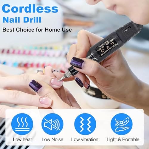 Electric Nail Files, Gofemial Professional Nail Drill for Acrylic Nails Gel, Electric Nail Drill Adjustable Speed File for Nails, Electric Manicure Pedicure Kit Gifts for Beginner Girl Women Mum