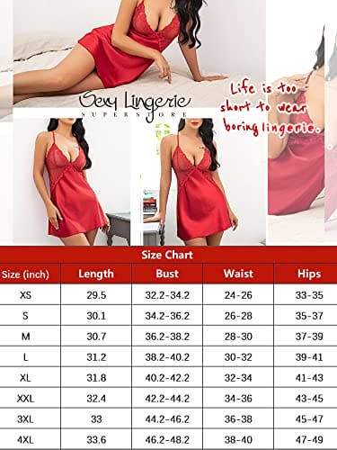 Avidlove Women Sleepwear Satin Nightgown Mini Full Slip Lace Chemise V Neck Nightdress Misty Grey S