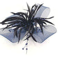 Ladies Beaded Feather Beak Clip Fascinator Hair Piece Weddings, Christening, Races, Ascot (Navy Blue)