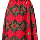 OLIPHEE Women's African Boho Dress Vintage Floor Length High Waist Multiway Bandage Dress Ethnic Costume S, Red Geometric