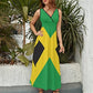 Jamaican Flag Maxi Dress for Women Sleeveless Long Summer Dresses Beach Dresses A Line L