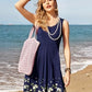 KILIG Summer Dresses for Women UK Beach Casual Sundress Ladies Sleeveless Tank Dress Midi Floral Cover Ups (A1-Navy, M)