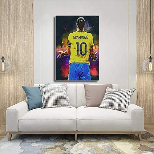 Zlatan Ibrahimovic Poster Soccer Football Pop Art Player 7 Canvas Wall Art Decor Paintings for Living Room Home Decoration 12×18inch(30×45cm) Unframe-style1